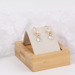 Crochets d'oreilles de mariée pendants doré or fin