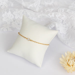 Bracelet de mariée strass swarovski chaîne dorée or fin