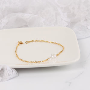 Bracelet mariée perles swarovski cristal doré or fin