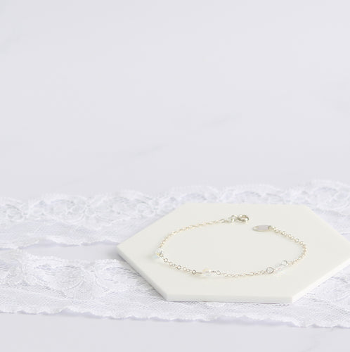Bracelet mariée perles swarovski argent 925