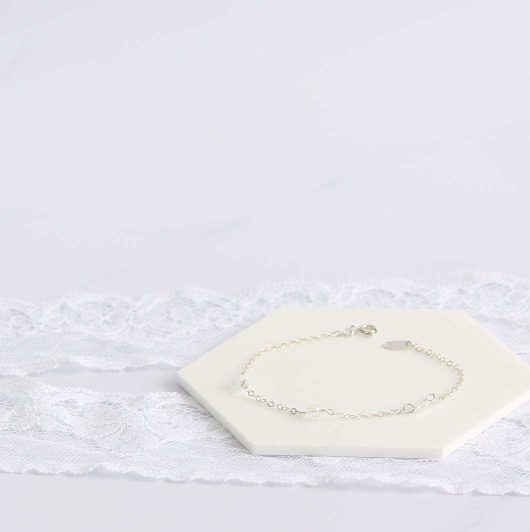 Bracelet mariée perles swarovski argent 925