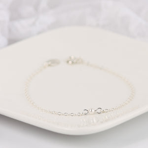 Bracelet de mariée perle nacrée blanche swarovski argent 925