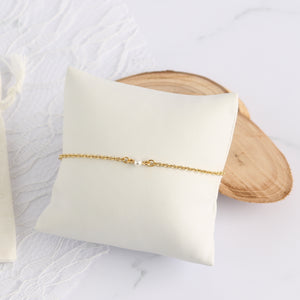 Bracelet mariage doré or fin minimaliste perle blanche