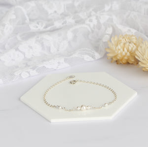 Bracelet de mariée argent 925 perles nacrées swarovski