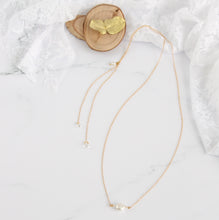 Charger l&#39;image dans la galerie, Collier de dos mariée perles swarovski doré or fin
