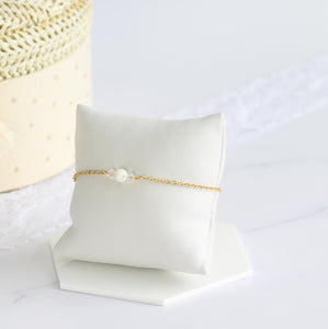 Bracelet mariée doré or fin perle de nacre et cristaux swarovski